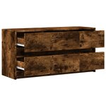 vidaXL Meuble TV avec LED chêne fumé 100x34x50 cm bois d'ingénierie