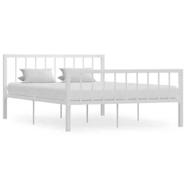 vidaXL Cadre de lit Blanc Métal 140 x 200 cm