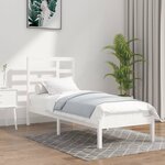 vidaXL Cadre de lit Blanc Bois massif 75x190 cm Petit simple
