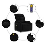 vidaXL Fauteuil de massage inclinable électrique Noir Tissu
