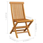 vidaXL Chaises pliables de jardin 6 Pièces Bois de teck solide