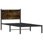 vidaXL Cadre de lit en métal sans matelas chêne fumé 90x200 cm