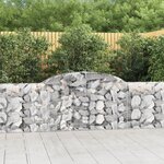 vidaXL Paniers à gabions arqués 9 Pièces 300x30x80/100 cm fer galvanisé