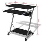 Bureau table meuble travail informatique de bureau noire pour ordinateur 0502096
