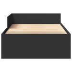 vidaXL Cadre de lit noir 90x200 cm bois d'ingénierie