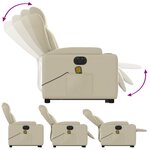 vidaXL Fauteuil inclinable de massage électrique crème similicuir