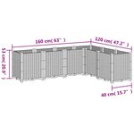 vidaXL Jardinière bleu gris 160x120x53 cm PP