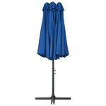 vidaXL Parasol d'extérieur et poteau en aluminium 460 x 270 cm Bleu