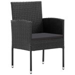 vidaXL Chaises de jardin avec coussins noir lot de 2 résine tressée