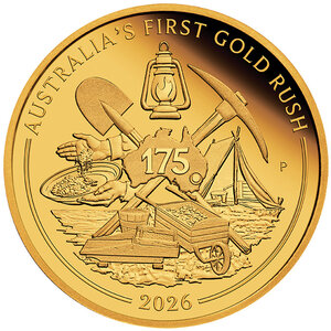 Monnaie FIRST GOLD RUSH 175 Anniversaire 1 Oz Or 100$ Australia 2026 (PRÉCOMMANDE)