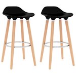 vidaXL Tabourets de bar lot de 2 noir