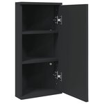 vidaXL Armoire de bain à miroir d'angle noir 30x24x60 cm
