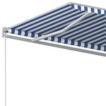vidaXL Auvent rétractable automatique et poteaux 4 5x3 m Bleu et blanc