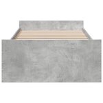 vidaXL Cadre de lit et tiroirs gris béton 100x200 cm bois d'ingénierie