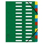 Trieur Harmonika® À Fenêtres Avec Élastiques Véritable Carte Lustrée 24 Compartiments - Vert - X 4 - Exacompta
