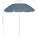 vidaXL Parasol de plage Bleu 300 cm