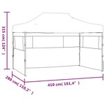 vidaXL Tente de réception pliable avec 3 parois 3x4 m Acier Blanc