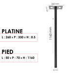 Pied elliptique Noir Sablé RAL 2100 MS