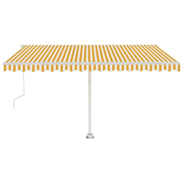 vidaXL Auvent automatique capteur de vent/LED 400x350cm Jaune et blanc