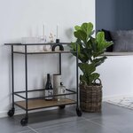 House Nordic Chariot de bar Avery 68x40x59 cm Naturel et noir
