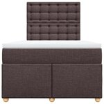 vidaXL Sommier à lattes de lit et matelas marron foncé 120x190cm tissu