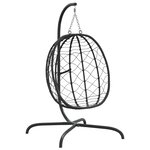 vidaXL Chaise suspendue en forme d'œuf avec coussin blanc crème