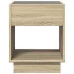 vidaXL Table de chevet avec LED infini chêne sonoma 40x40x50 cm