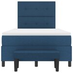 vidaXL Lit à Ressorts avec Matelas & Banc Bleu 120x190 cm Tissu