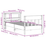 vidaXL Cadre de lit sans matelas cire marron 90x190 cm bois pin massif