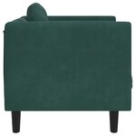vidaXL Fauteuil avec coussin vert foncé velours