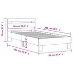 vidaXL Cadre de lit avec tête de lit noir 90x200 cm bois d'ingénierie