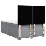 vidaXL Sommier à lattes de lit avec matelas Gris clair 140x200cm Tissu