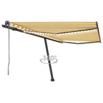 vidaXL Auvent automatique capteur de vent/LED 450x300cm Jaune et blanc