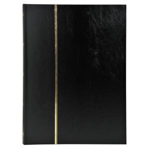 Album De Timbres Simili-cuir 16 Pages Noires - 22 5x30 5 Cm - Noir - Exacompta