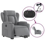 vidaXL Fauteuil inclinable électrique gris clair tissu