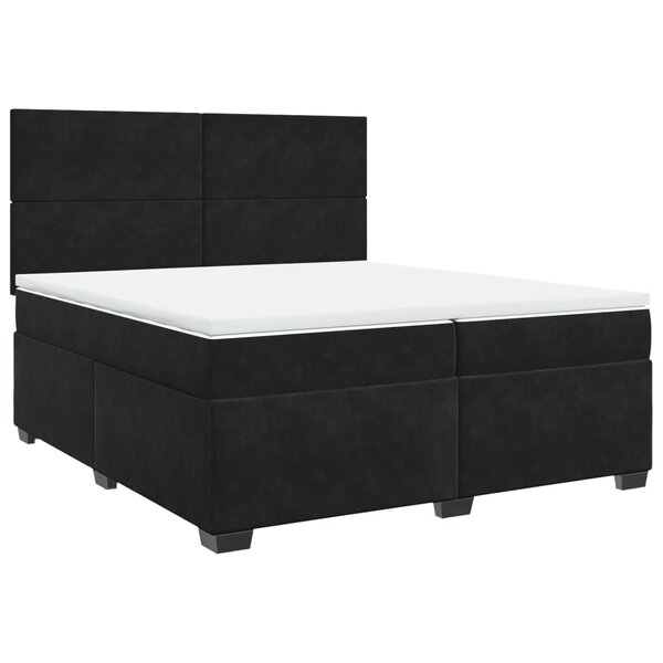 vidaXL Sommier à lattes de lit et matelas Noir 200x200 cm Velours