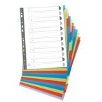 Intercalaires Polypropylène Recyclé Forever® 12 Positions - A4 - Couleurs Assorties - X 15 - Exacompta