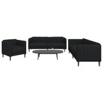 vidaXL Ensemble de canapés 3 Pièces noir tissu