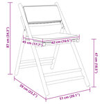 vidaXL Chaises de bistro pliantes lot de 2 et coussins blanc crème