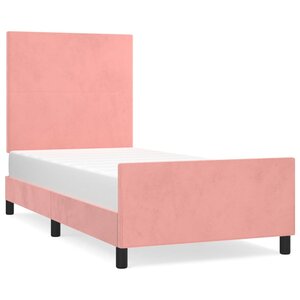 vidaXL Cadre de lit avec tête de lit Rose 90x200 cm Velours