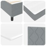 vidaXL Lit à ressorts avec matelas gris clair 200x200 cm en tissu