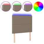 vidaXL Tête de lit à LED Taupe 100x5x118/128 cm Tissu