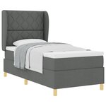 vidaXL Lit à ressorts avec matelas gris foncé 90x200 cm Tissu