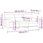 vidaXL Canapé 3 places avec oreillers décoratifs crème 180 cm tissu