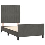 vidaXL Cadre de lit avec tête de lit Gris foncé 80x200 cm Velours