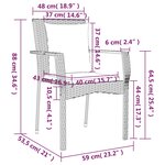 vidaXL Ensemble à manger de jardin 9 Pièces coussins gris résine tressée