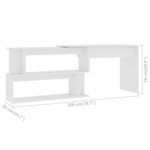 vidaXL Bureau d'angle Blanc 200x50x76 cm Bois d'ingénierie