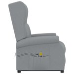 vidaXL Fauteuil de massage inclinable Gris clair Tissu