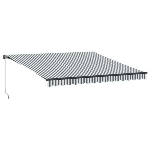 vidaXL Auvent manuel rétractable anthracite et blanc 400x350 cm