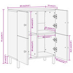 vidaXL Armoire latérale 60x33x75 cm bois massif d'acacia